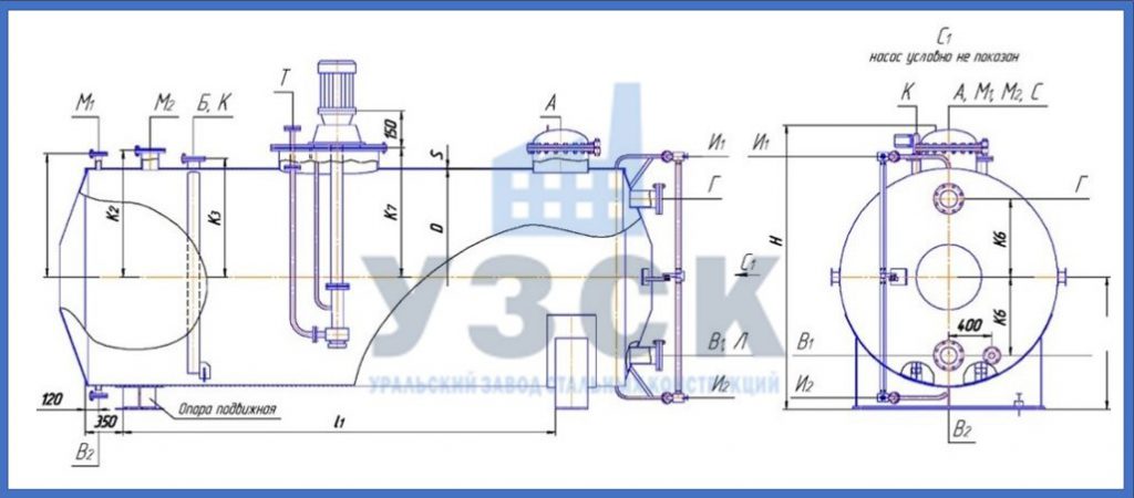 Чертеж емкости ГКК в Ульяновске